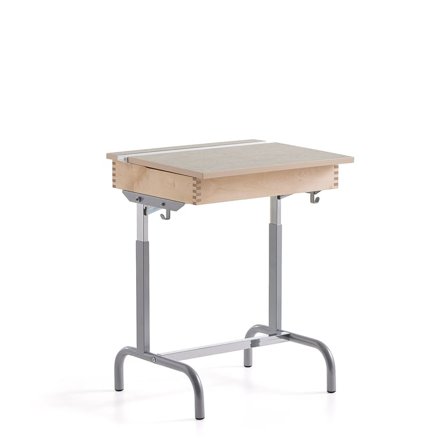 School desk 188, silver/grey linoleum