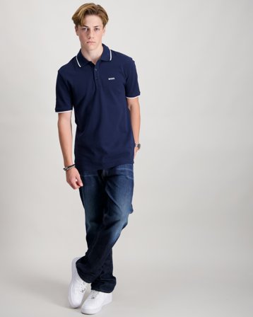 BOSS SHORT SLEEVE POLO Bleu Polos Garçon - Kids Brand Store