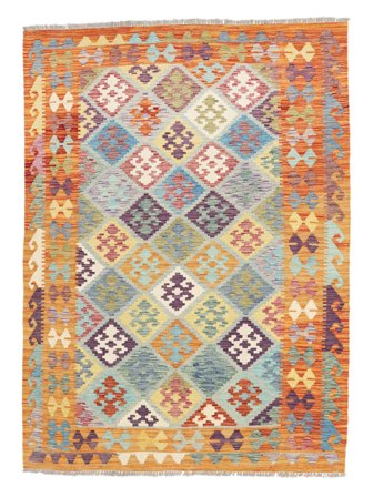 Alfombra Oriental Kilim Afghan Old Style 148X195 Naranja/Marrón (Lana, Afganistán)