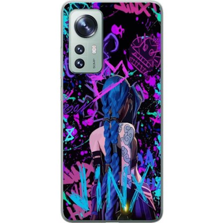 Yhteensopiva Puhelinkuori Xiaomi Xiaomi 12 Värikäs graffitipiirustus, jossa on sinipäinen hahmo urbaanissa katutaidetyylissä