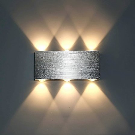 6W LED Vegglampe Innendørs Vegglampe Moderne Kvadratisk Opp Ned Aluminium Belysning Dekorativ Lampe Varmt Hvit