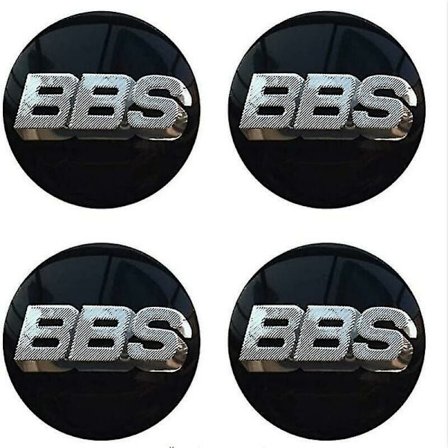 BBS Hjulkapsler 65mm 4-pakning, Bilnav Logo Emblem Merke Klistremerker