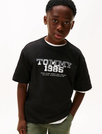 Tommy Hilfiger Tommy 1985 Graphic Print Tee Ss - Black - 128