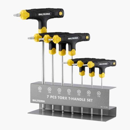 Torxnycklar ”security” med T-handtag 7 st.