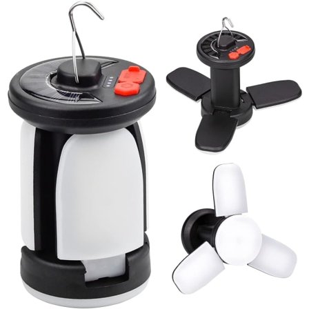 IC USB Laddningsbar Sol Campinglampa Vikbar LED Campinglampa Bärbar Belysning Tältlampa Camping Nödvandring Belysning