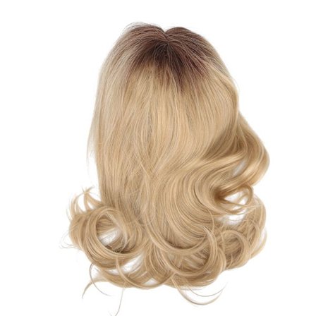 Blond bølgete krøllete syntetisk varmebestandig parykk for fest og daglig bruk