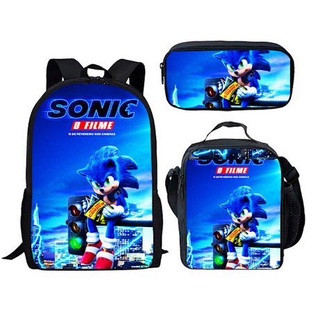 Ny tegneserie Sonic skole taske tre-delt sæt til elever i grundskolen og gymnasiet