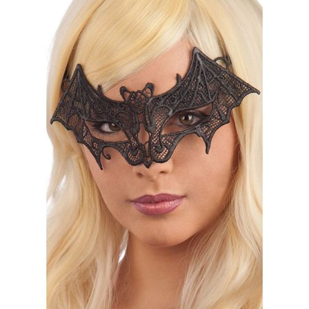 Ansiktsmask - Bat Mask in black Fabric Macrame