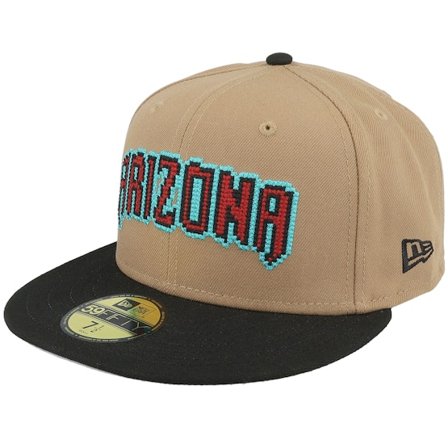 New Era - MLB Beige fitted Cap - Arizona Diamondbacks Classic 8-bit Wordmark Khaki/Black Fitted @ Hatstore