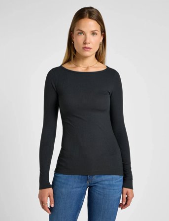 Lee Jeans Ls Boat Neck Tee - Grey - XL