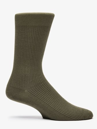 John Henric Men's Olivgrüne Gerippte Socken Baumwolle Size Onesize