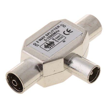 Kaksisuuntainen T-jakaja 1x uros ja 2 x naaras metalli COAX koaksiaalinen TV-antenni sovitin