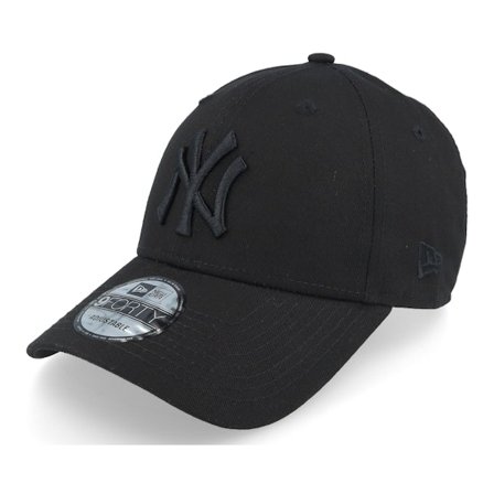 New Era - New York Yankees League Essential Black on Black 9FORTY Adjustable Adjustable Black Cap - MLB @ Hatstore