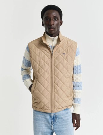 GANT Quilted Windcheater Vest - Beige - L