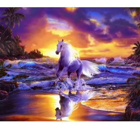 Diamond Painting Fyrkantiga Pärlor 40x50 Cm 5d Diy Djur Häst Multifärg