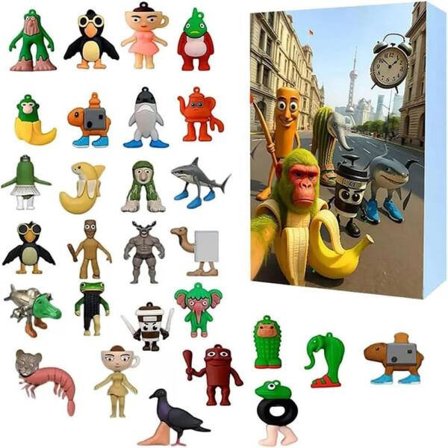 Generisk Tung Tung Tung Sahur Adventskalender - 24 Dagars Tralalero Tralala Figur Nedräkningskalender, Samlingsdekoration Gåvor Italienska Brainrot -