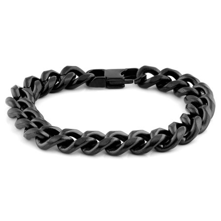 Braccialetto a catena nero da 10 mm per uomini - Bracciali in acciaio
