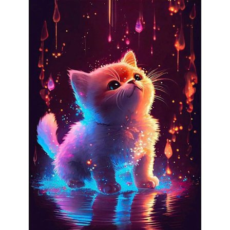 Aikuisille tarkoitettu timanttimaalaus, kissan timanttimaalaus, täysi 5D fancy diamo