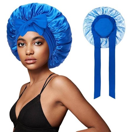 Sovehette i Silkeaktig Sateng - Dobbelt Lag Hårbeskyttelseshette med Justerbar Passform for Kvinner og Jenter