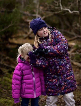 mikk-line Long Puffer Jacket Aop Rec. - Navy - 110