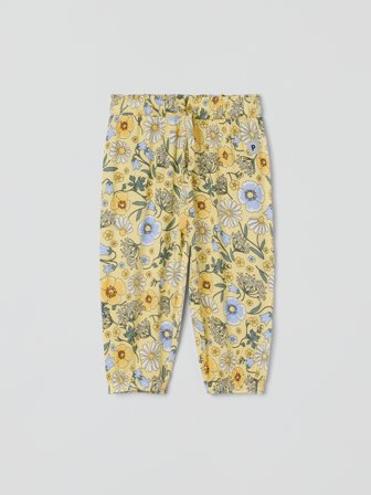 Polarn O. Pyret - Floral trousers for baby - 68 - Childrenswear - yellow