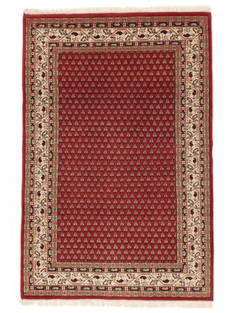 Mir Indo Tappeto 125X186 Di Lana Rosso Scuro/Marrone Piccolo Carpetvista