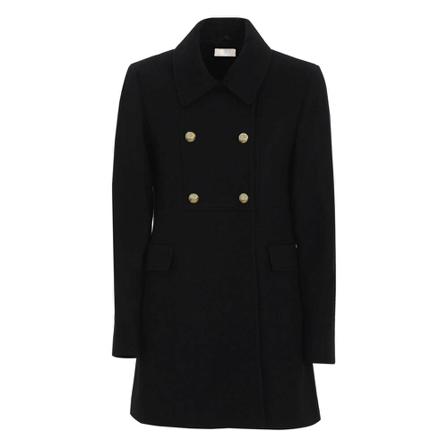 Liu Jo Double-Breasted Jakke In Wool Blend Sort, Dame