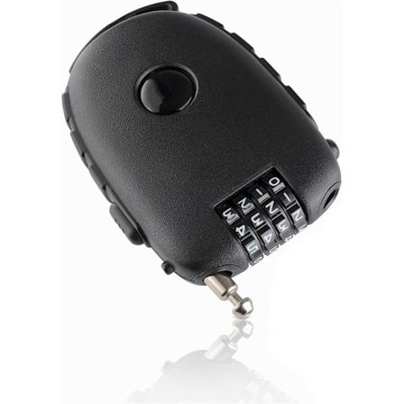 Premium-yhdistelmälukko, vaijerilukko 90 cm pitkällä vaijerilla, yksilöllinen numerokoodi, superkevyt ja kompakti, ihanteellinen polkupyörien 