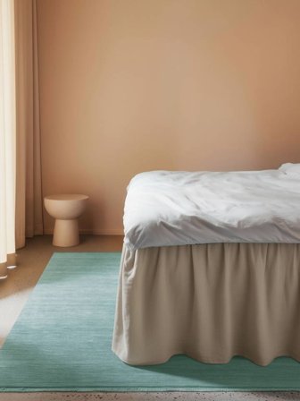 Handloom Fringes 100X160 Mały Turkusowy Jednobarwny Dywan Wełniany