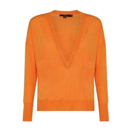 Seventy V-neck Strik Orange, Dame Striktrøjer