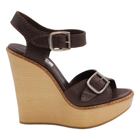 Chloé Pre-owned, Buckle Wedge Sandals Bruin, Dames, Maat:39 EU,leer