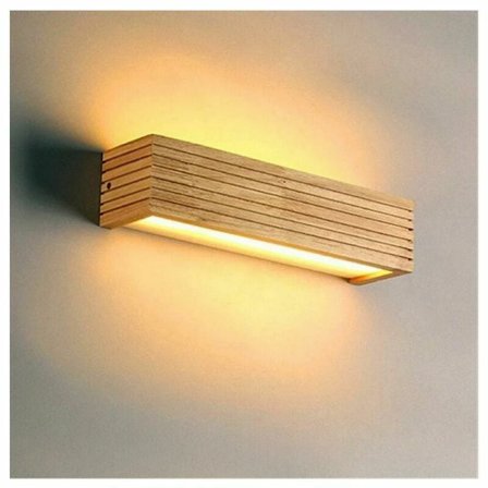 Vägglampa för sovrum, modern japansk vägglampa i ek, nordisk vägglampa i massivt trä för sovrum