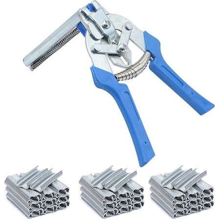 Hog Ring Tang Set Type M Clous Ring Tang og 1800 stk M Clips Hurtig Automatisk Hække Fastgørelsesværktøj Tråd til Hække, Bur til Dyr