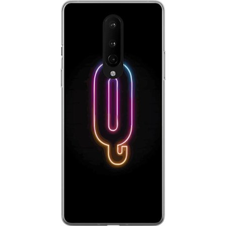Kompatibel Mobilcover til OnePlus OnePlus 8 Minimalistisk neonbogstav Q i lyse farver mod mørk baggrund