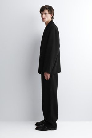 COS Men's Overshirt In Lana Doppiata in Nero