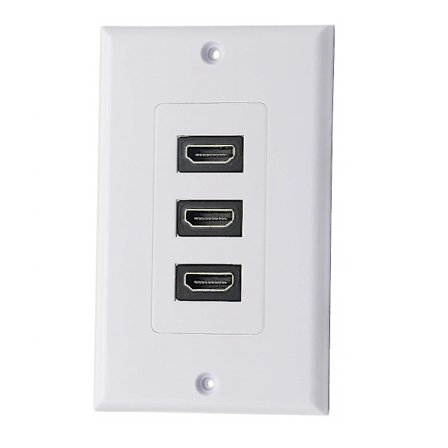 3-portars HDMI 2.0 väggplatta komponent HDMI komponent komposit ljud väggmontering uttag, stödjer 4k 60hz 1080p perfekt (3 HDMI)