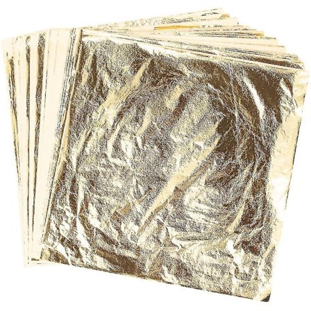 Imitert gullblad 100 ark for kunst, forgylling, håndverk, dekor