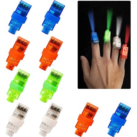 Led Finger Lampe, 20 stk. Finger Torch, Led Farverige Finger Lys, Led Finger Lampe Gave, Lys Ringe