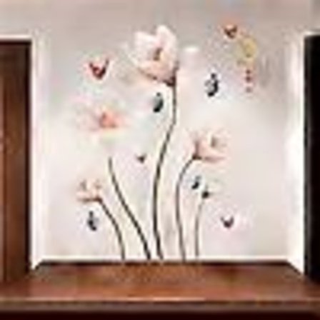 Rosa Blomster Hjemmeveggdekor Blomsterstil Vegg Licets Sneak and Paste Veggkunstklistremerke