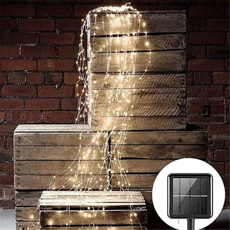 Utendørs solcelledrevet lyslenke 2mx10stk 200led Solcellevinranker