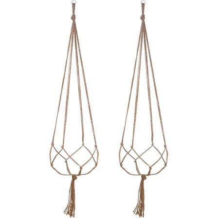2 Pakning 122 cm Store Planthengere Tau for Å Henge Blomsterpotte Planteholder for Innendørs Utendørs Dekorering, 4 Ben