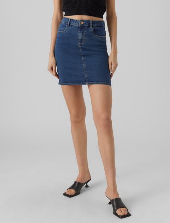 Vero Moda Vmluna Hr Denim Skirt Mix Ga - Blue - XS