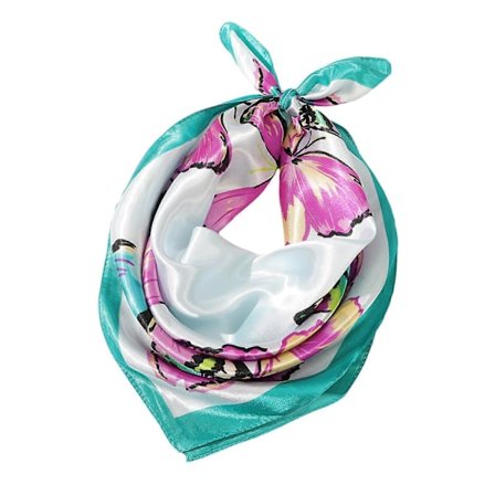 Perhoskuvioitu huivi aikuisille naisille tytöille vintage 2000-luvun silkkinen huivi kaulahuivi juhlapukeutumiseen muoti kaulakoru päivittäiseen 