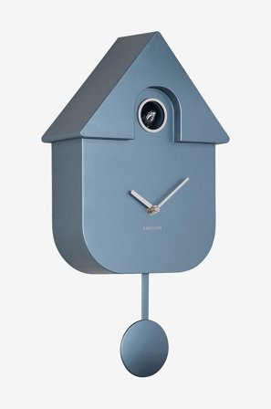 Karlsson - Veggklokke Modern Cuckoo Abs - Blå - Veggklokker & bordklokker - Fra Homeroom