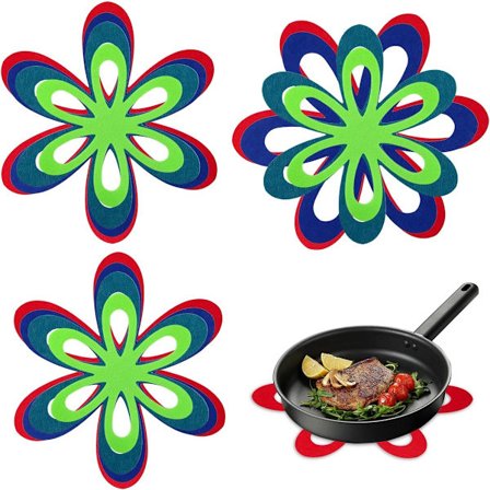 ING 12-delt pandebeskyttersæt, 3 forskellige størrelser, 35,5/25/20 cm, Pandeafdelere, ridsefast, Filtmåtter til pander