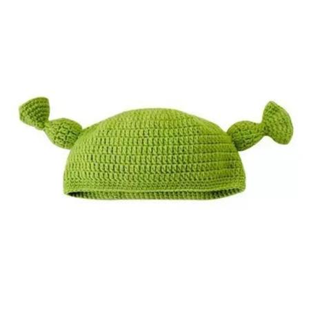 TG Flätor Shrek C Handgjorda Ullmössor, Stickade Mössor Gröna