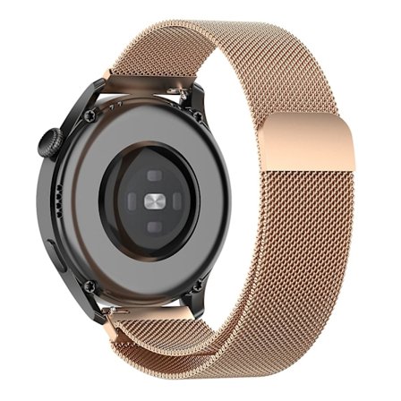 Ruusukullanvärinen Milan-ranneke, yhteensopiva Huawei Watch Gt 3 Pro 46mm:n kanssa, yhteensopiva Huawei Watch Gt 3 Pro 46mm:n kanssa