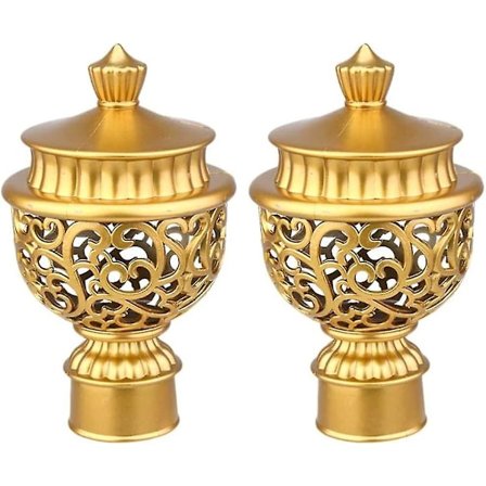 Gardinstångsändar Gardinstångsändar ihåliga huvuden Gardinstångsdekoration Dekorativa ändkåpor för gardinstång (guld 2 st)