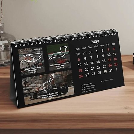 2024 F 1 Skrivebordskalender 2024 FORMEL 1 KALENDER A