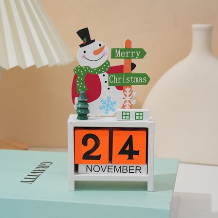 Juledekorasjoner kalender i tre, mini skrivebordsdekorasjoner, barneleker, julegaver, juletre